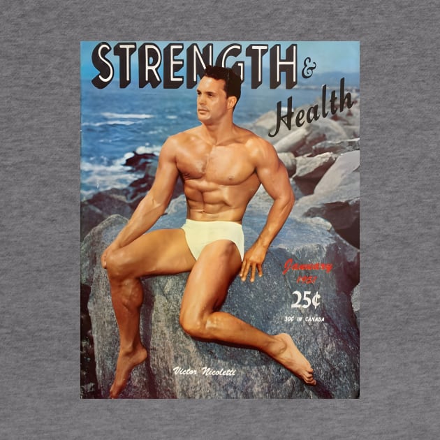 STRENGTH & HEALTH Victor Nicoletti - Vintage Physique Muscle Male Model Magazine Cover by SNAustralia